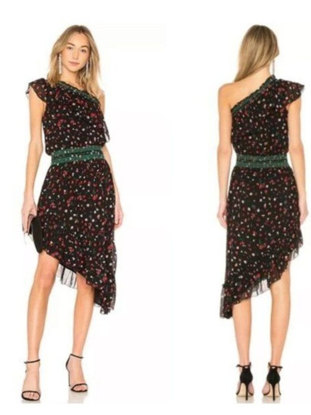 Joie Hafsa Silk One Shoulder Dress - M
